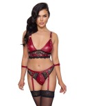 Lingerie rouge avec attaches - Cottelli Bondage