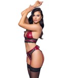 Lingerie rouge avec attaches - Cottelli Bondage