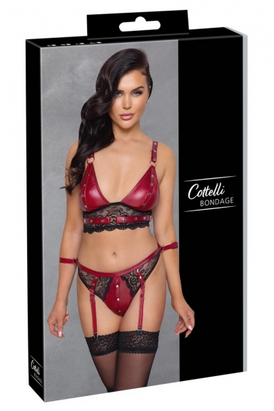 Lingerie rouge avec attaches - Cottelli Bondage