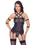 Guêpière résille avec attaches - Cottelli Bondage