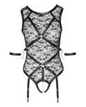 Body ouvert en dentelle avec harnais - Cottelli Bondage Body ouvert en dentelle avec harnais - Cottelli Bondage