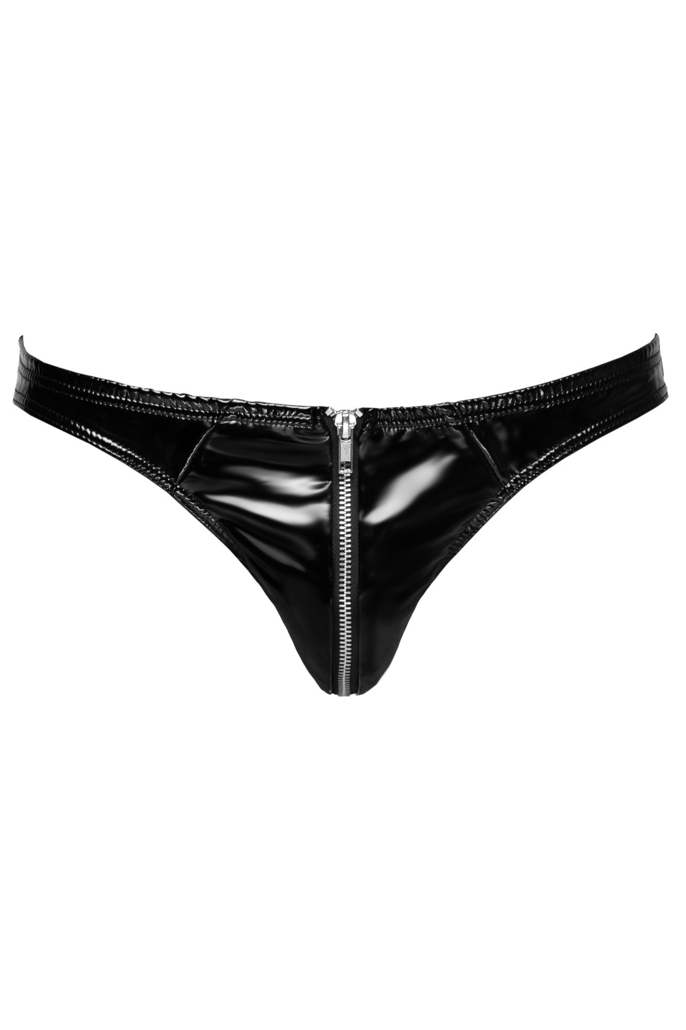 Slip homme en vinyle noir avec zip Black Level