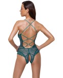 Body ouvert en dentelle émeraude - Cottelli Body ouvert en dentelle émeraude - Cottelli
