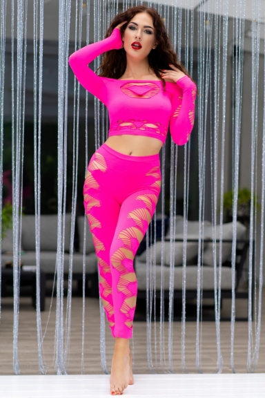 Ensemble leggings rose fluo - Chilirose