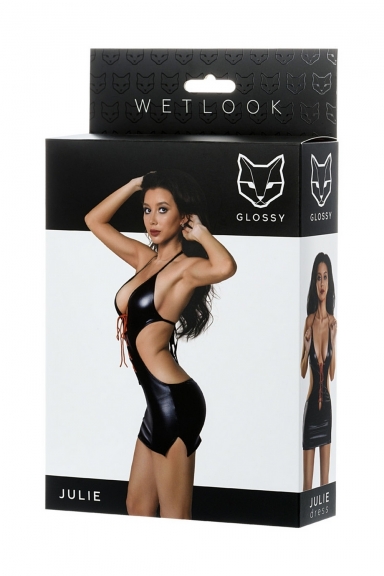 Robe wetlook dos ouvert - Glossy Fetish Lingerie