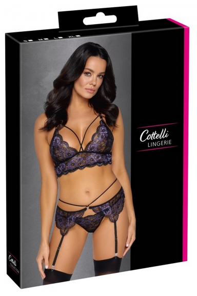 Lingerie noire et mauve - Cottelli