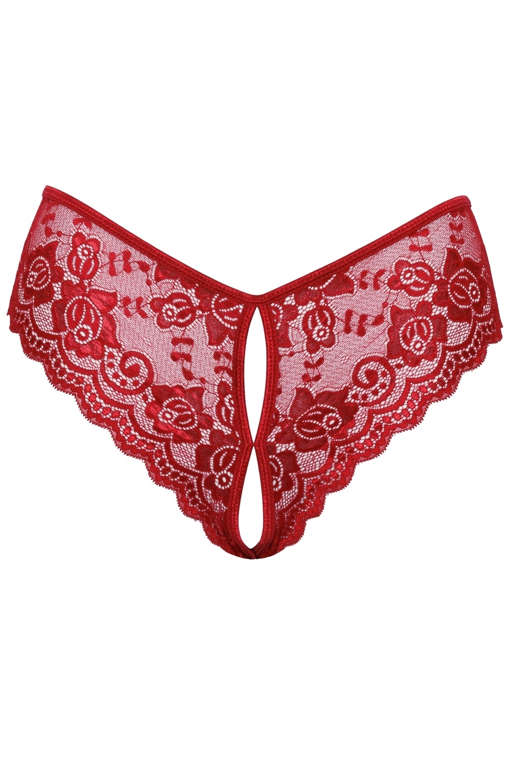 Shorty fendu dentelle rouge - Cottelli Lingerie