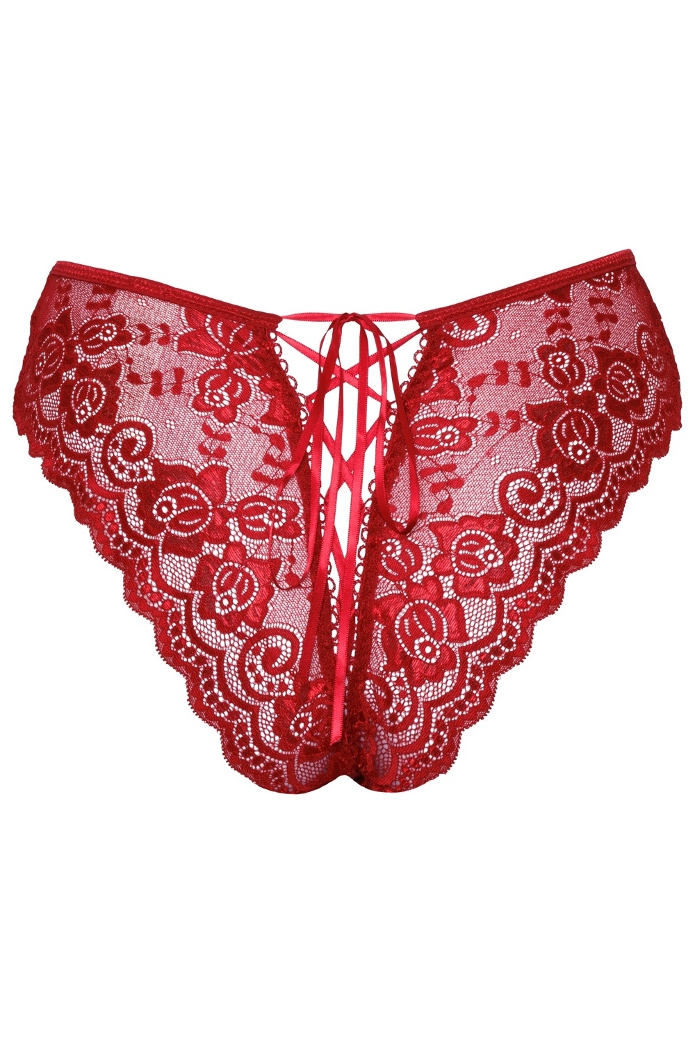 Shorty fendu dentelle rouge - Cottelli Lingerie