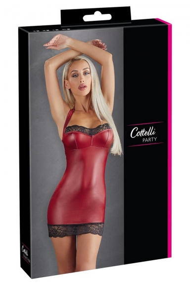 Mini robe rouge avec dentelle - Cottelli Party