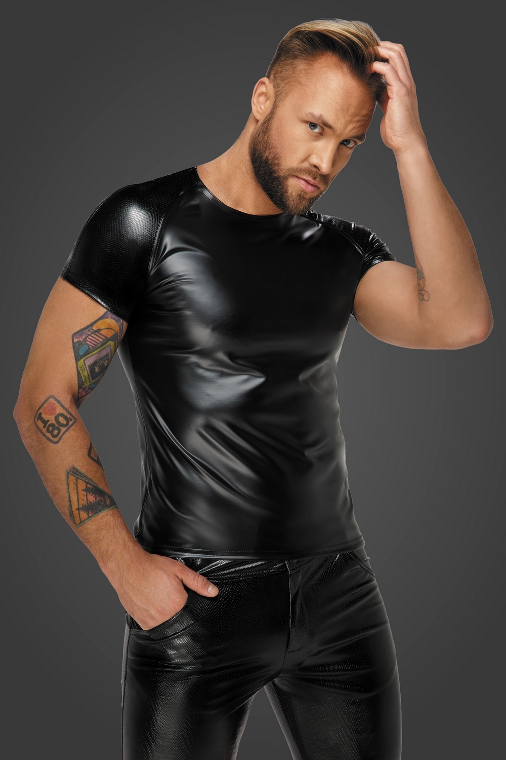 T-shirt wetlook homme - Noir Handmade