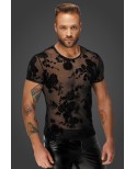 T-shirt transparent floral - Noir Handmade