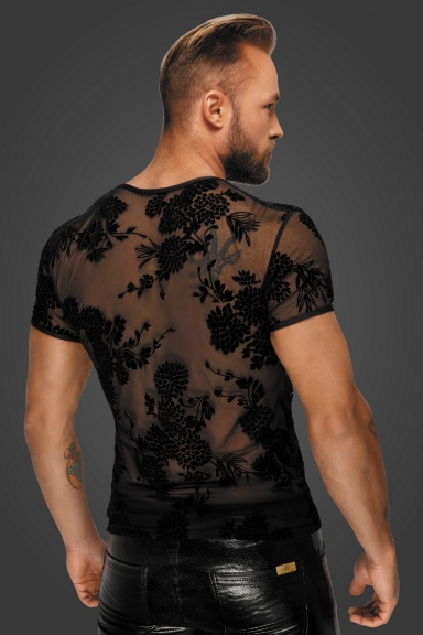 T-shirt transparent floral - Noir Handmade