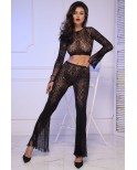 Top et pantalon en maille noire - Chilirose