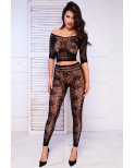 Ensemble top leggings maille noire - Chilirose