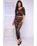 Ensemble top leggings maille noire - Chilirose