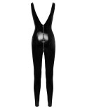 Combinaison vinyle dos-nu à zips - Black Level