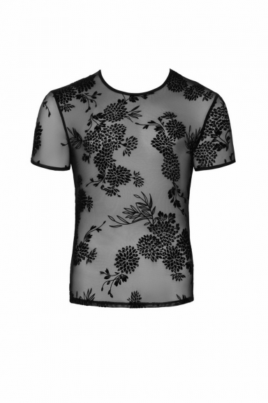 T-shirt transparent floral - Noir Handmade