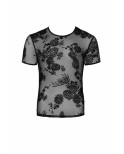 T-shirt transparent floral - Noir Handmade