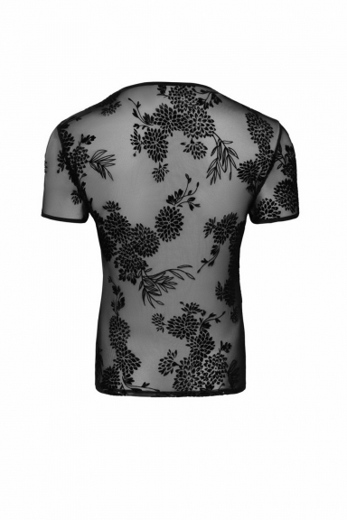 T-shirt transparent floral - Noir Handmade