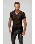 T-shirt floqué léopard homme - Noir Handmade T-shirt floqué léopard homme - Noir Handmade