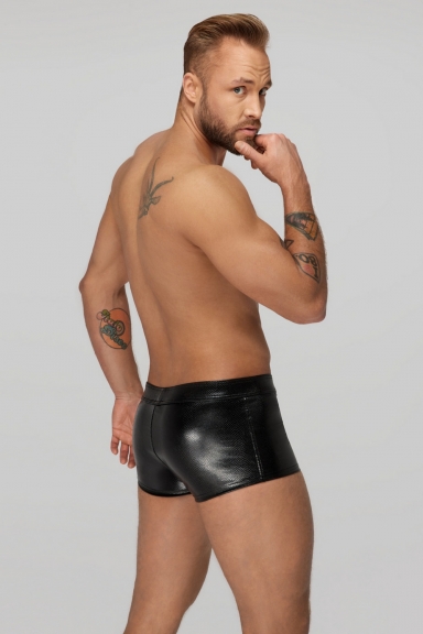 Boxer wetlook avec zip - Noir Handmade