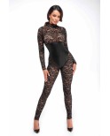 Combinaison dentelle à  laçage - Noir Handmade