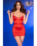 Mini robe satinée rouge - Chilirose