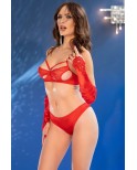Lingerie rouge satinée et dentelle - Chilirose