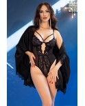 Body en tulle et dentelle noire - Chilirose