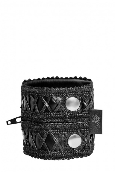 Bracelet wetlook avec zip - Noir Handmade