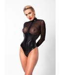 Body wetlook et transparent Collection ProjectFetish - Noir handmade