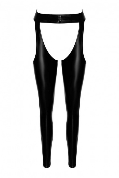 Legging ouvert taille haute wetlook Collection ProjectFetish - Noir Handmade