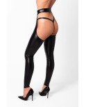Legging ouvert taille haute en wetlook Collection ProjectFetish - Noir Handmade