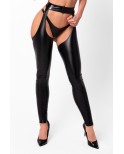 Legging ouvert taille haute en wetlook Collection ProjectFetish - Noir Handmade