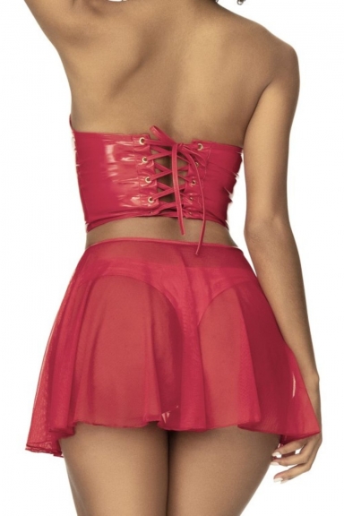 Ensemble 2 pièces bustier rouge - Mapalé