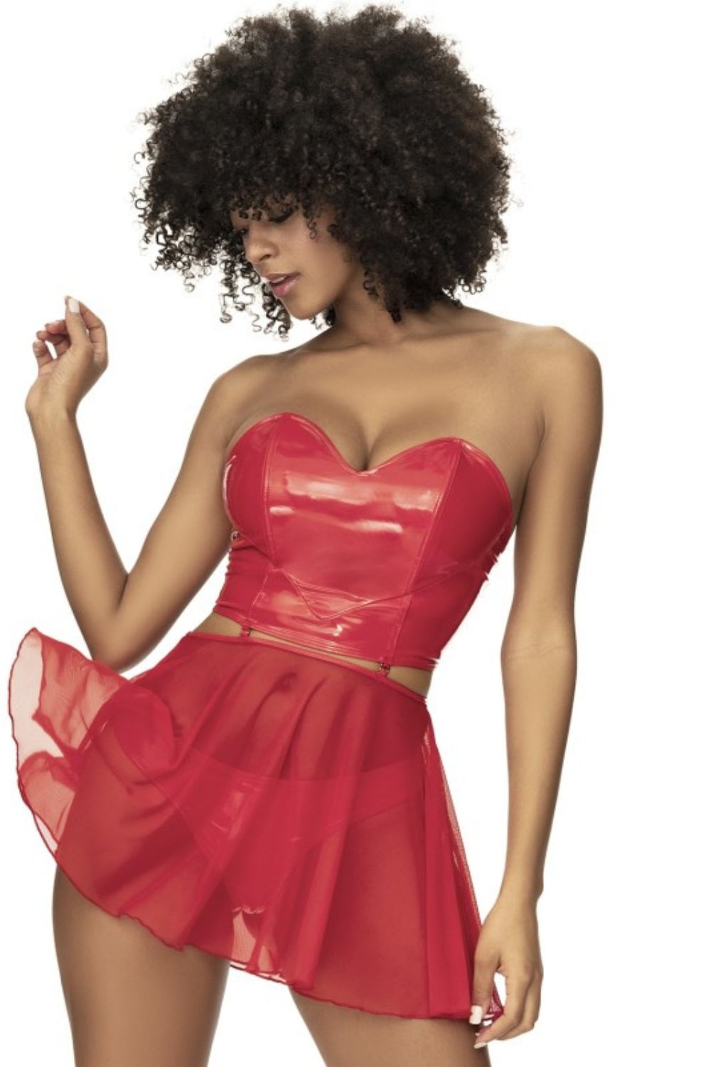 Ensemble 2 pièces bustier rouge - Mapalé