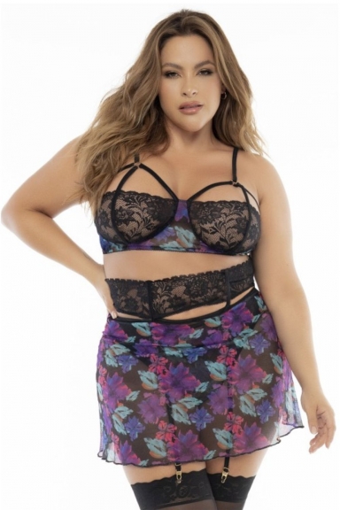 Ensemble 3 pièces fleurs exotiques grande taille - Mapalé