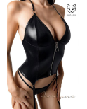 Ensemble top porte-jarretelles + string en wetlook - Glossy Fetish Lingerie Ensemble top porte-jarretelles + string en wetlook - Glossy Fetish Lingerie