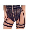 Body en dentelle fine ouvert avec jarretelles - Cottelli Body en dentelle fine ouvert avec jarretelles - Cottelli
