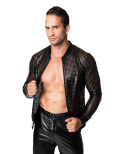 Veste ajourée en wetlook - Noir Handmade