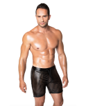 Short mi cuisse ajouré en wetlook - Noir Handmade Short mi cuisse ajouré en wetlook - Noir Handmade