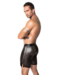 Short mi cuisse ajouré en wetlook - Noir Handmade Short mi cuisse ajouré en wetlook - Noir Handmade