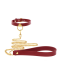 Collier + laisse rouge dorée - taboom Collier + laisse rouge dorée - taboom