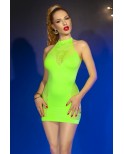 Mini robe ajourée vert fluo - Chilirose