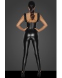 Combinaison wetlook bretelles à volants - Noir Handmade