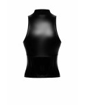 Top court ouvert à col haut en wetlook Collection ProjectFetish - Noir Handmade