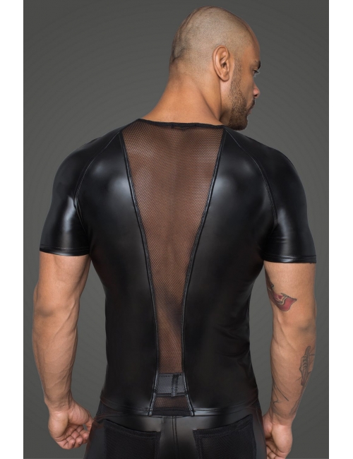 copy of T-shirt wetlook et résille - Noir Handmade