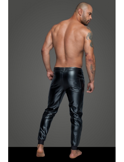 Pantalon décontracté simili - Noir Handmade