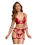 Ensemble mat rouge avec attaches - cottelli