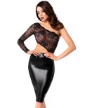 Robe longue dentelle asymétrique Erotica - Noir Handmade
